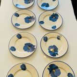 Lot de 10 assiettes plates en faïence de Lunéville