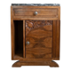 Art Deco bedside table in wood and marble