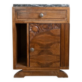 Art Deco bedside table in wood and marble