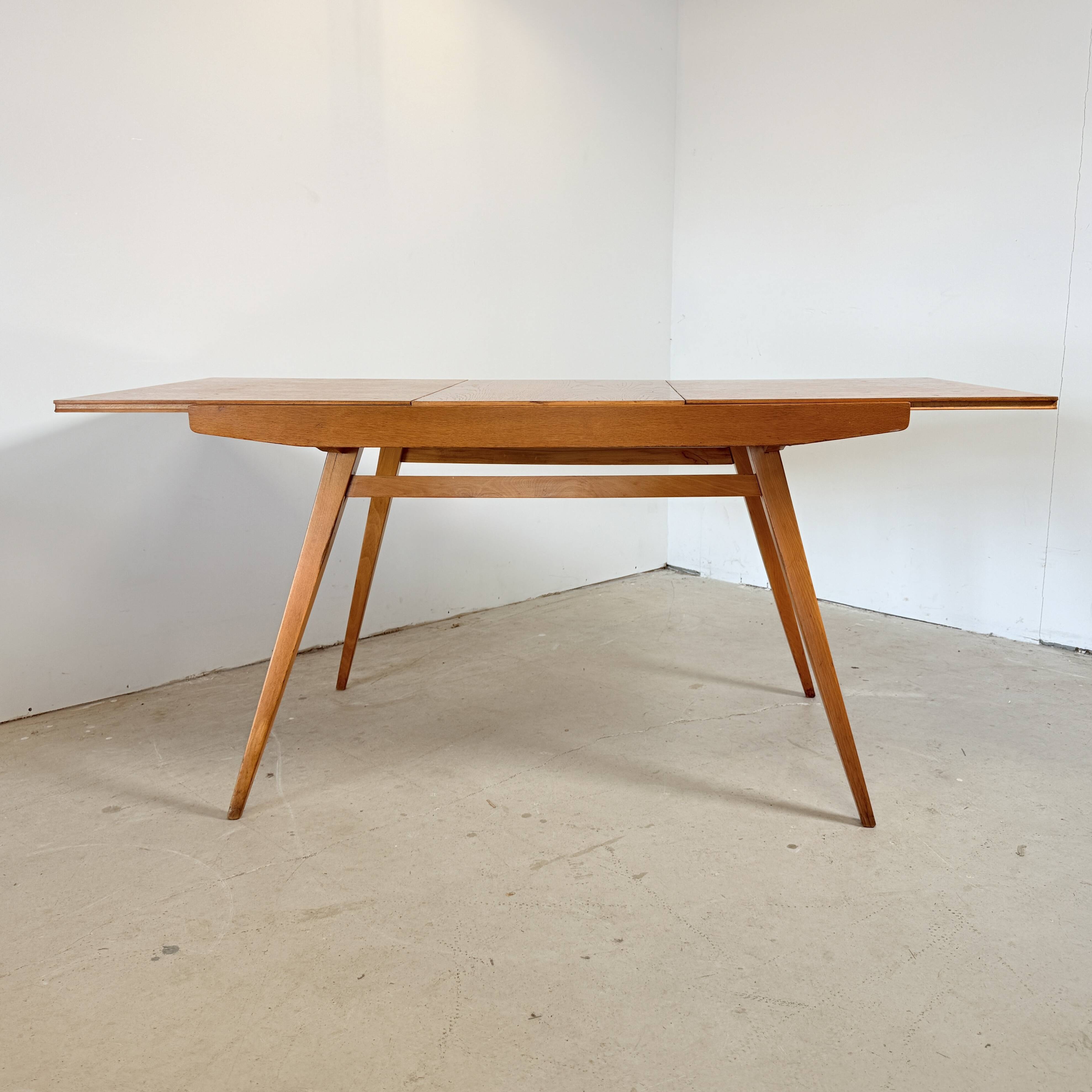 Vintage extendable oak table, František Jirák