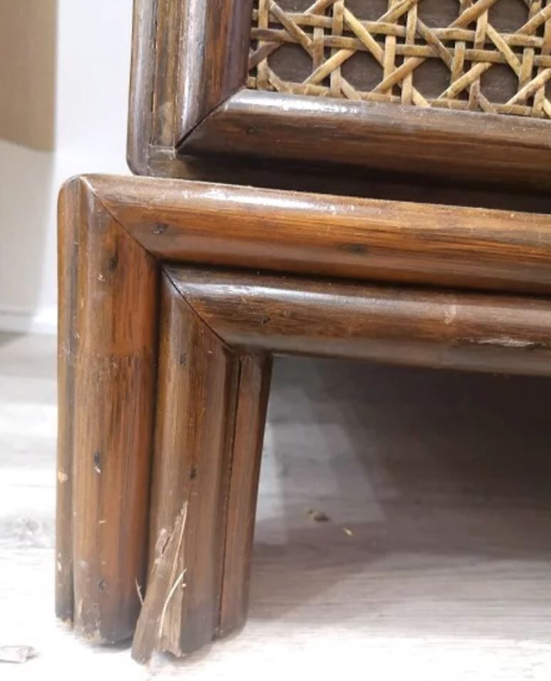 Wooden & canning chest of drawers