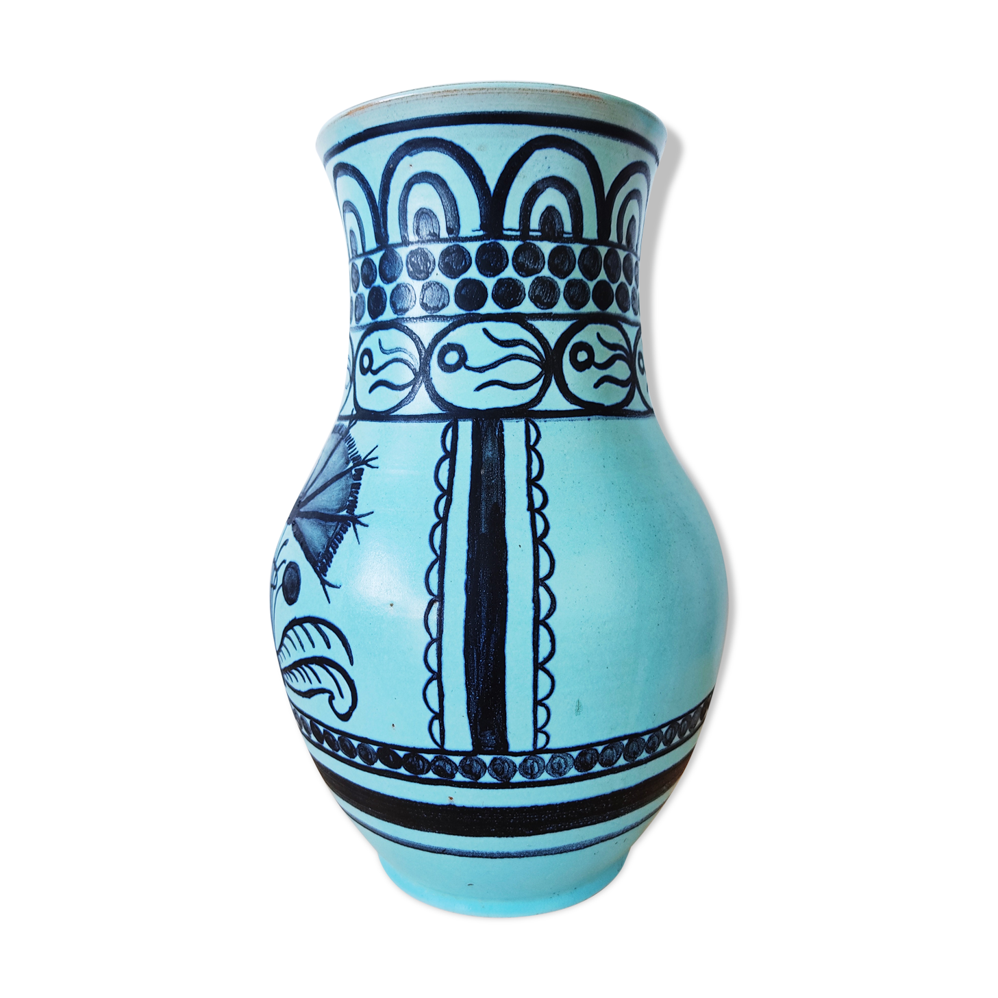 Vase Ernenwein Marmoutier Alsatian ceramic 1960