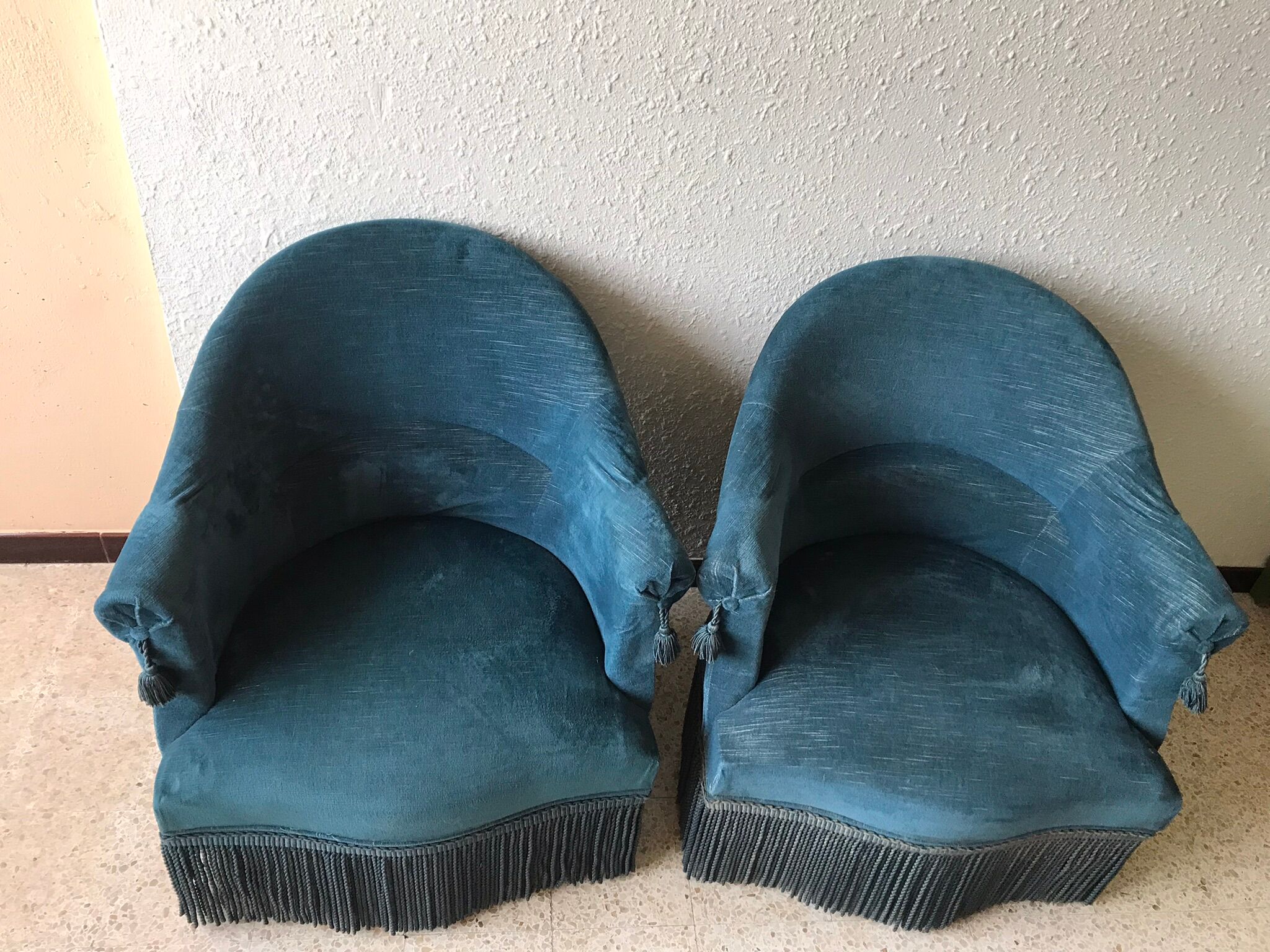 Pair of petrol blue toads