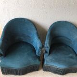 Pair of petrol blue toads