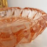 Pink chiseled glass catchall