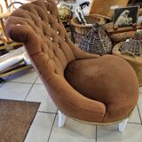 Fauteuil crapaud  capitonné 1970