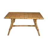 60's vintage rattan coffee table