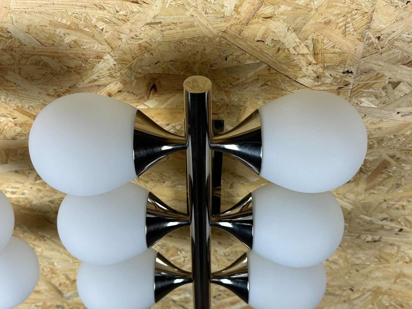 2x 60s 70s 6-bulb Sputnik wall lights by Kaiser Leuchten opal glass