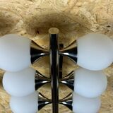 2x 60s 70s 6-bulb Sputnik wall lights by Kaiser Leuchten opal glass