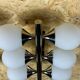 2x 60s 70s 6-bulb Sputnik wall lights by Kaiser Leuchten opal glass