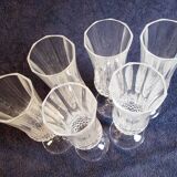 6champagne flutes in Arques crystal