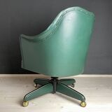 Mid-century green swivel office chair attributed to Umberto Mascagni, Italy, 1950s.
