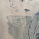 Signed blue watercolor painting “Geisha Tea Time” Japan