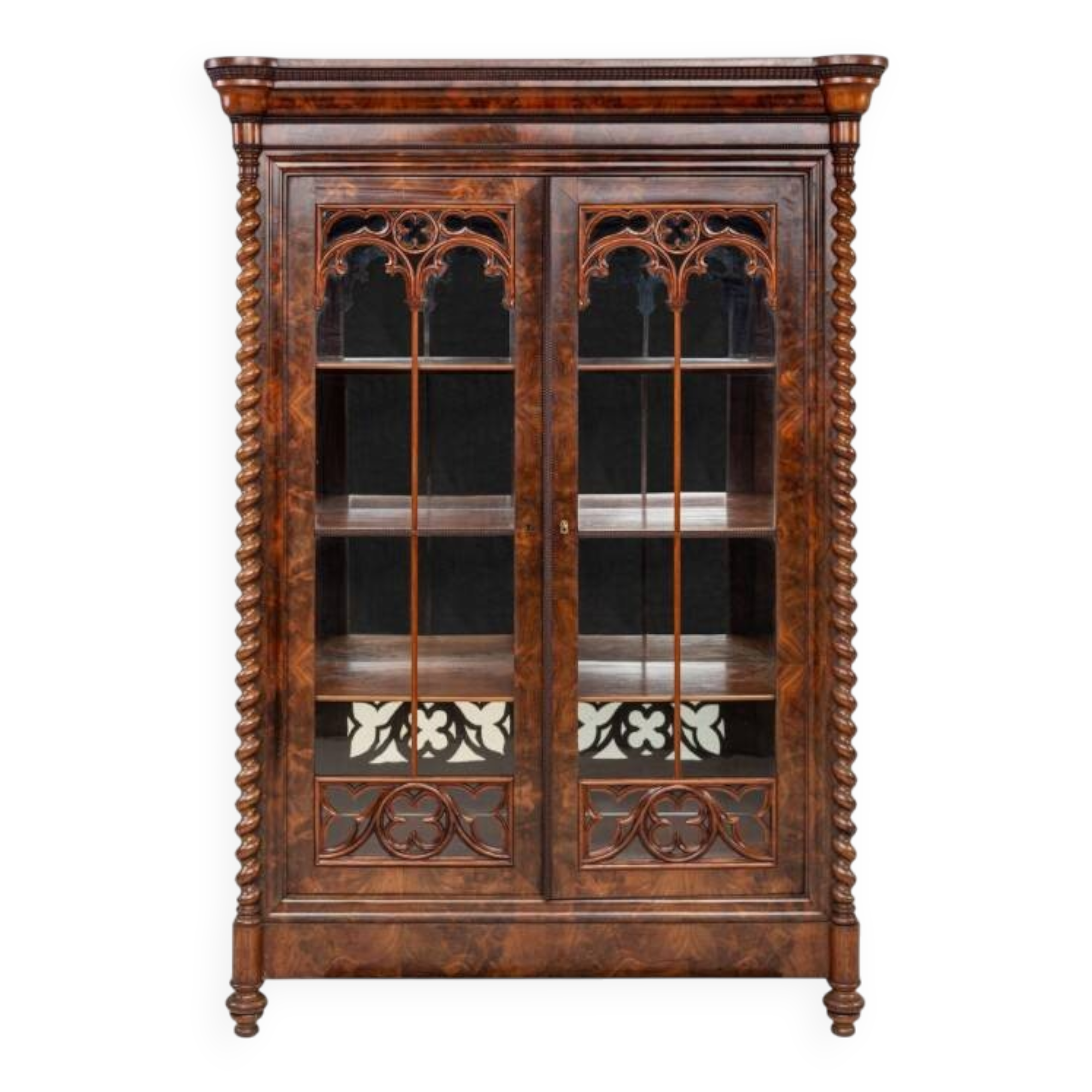 Biedermeier display case, Western Europe, ca. 1860.