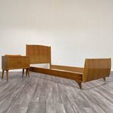 Single Bed and Nightstand attributed to Gio Ponti, 1940s, Set of 2