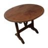 Round winemaker's table on original leather inlay gilded
