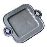 Vintage metal and ceramic tray