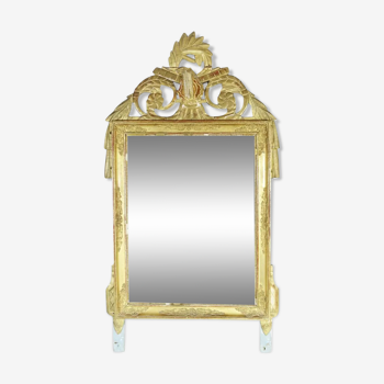 Miroir de style Louis XVI en bois et stuc doré XIXeme