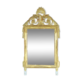 Miroir de style Louis XVI en bois et stuc doré XIXeme