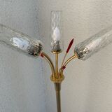 Lampadaire vintage laiton 3 feux 1960