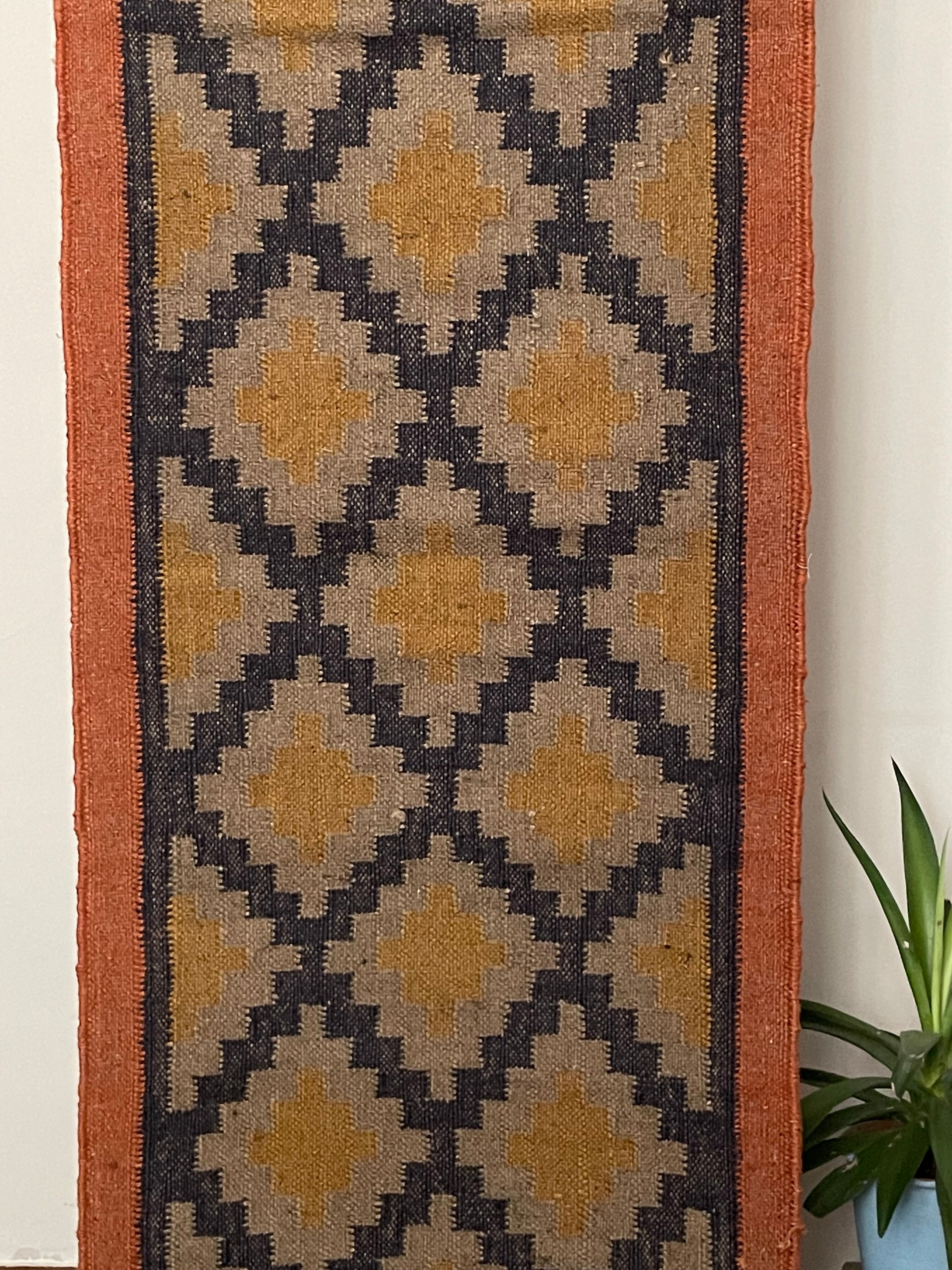 Tapis en jute et coton tissé à la main