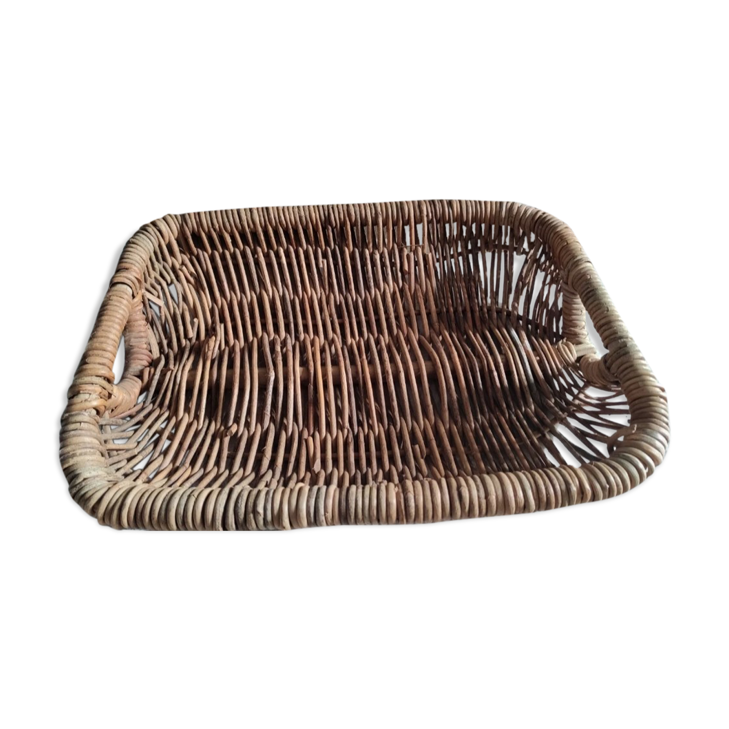 Vintage basket in braided wicker
