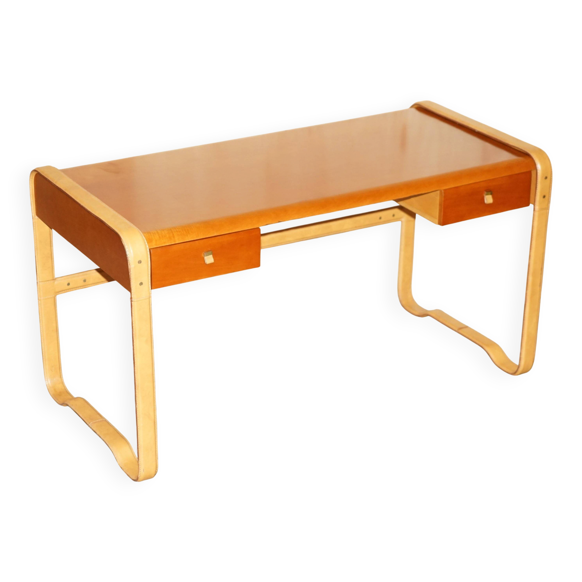 Desk signed by Ralph Lauren in leather and maple.