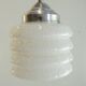 Suspension vintage en verre opalin moucheté blanc