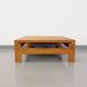 Vintage square coffee table in solid oak wood from the 60s 70s