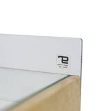 Pair of bedside tables or sofa ends in brass, glass and mirror. 1970s.