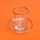 Transparent glass tea service with gilding.