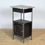 Iron bedside table with marble top, 1910