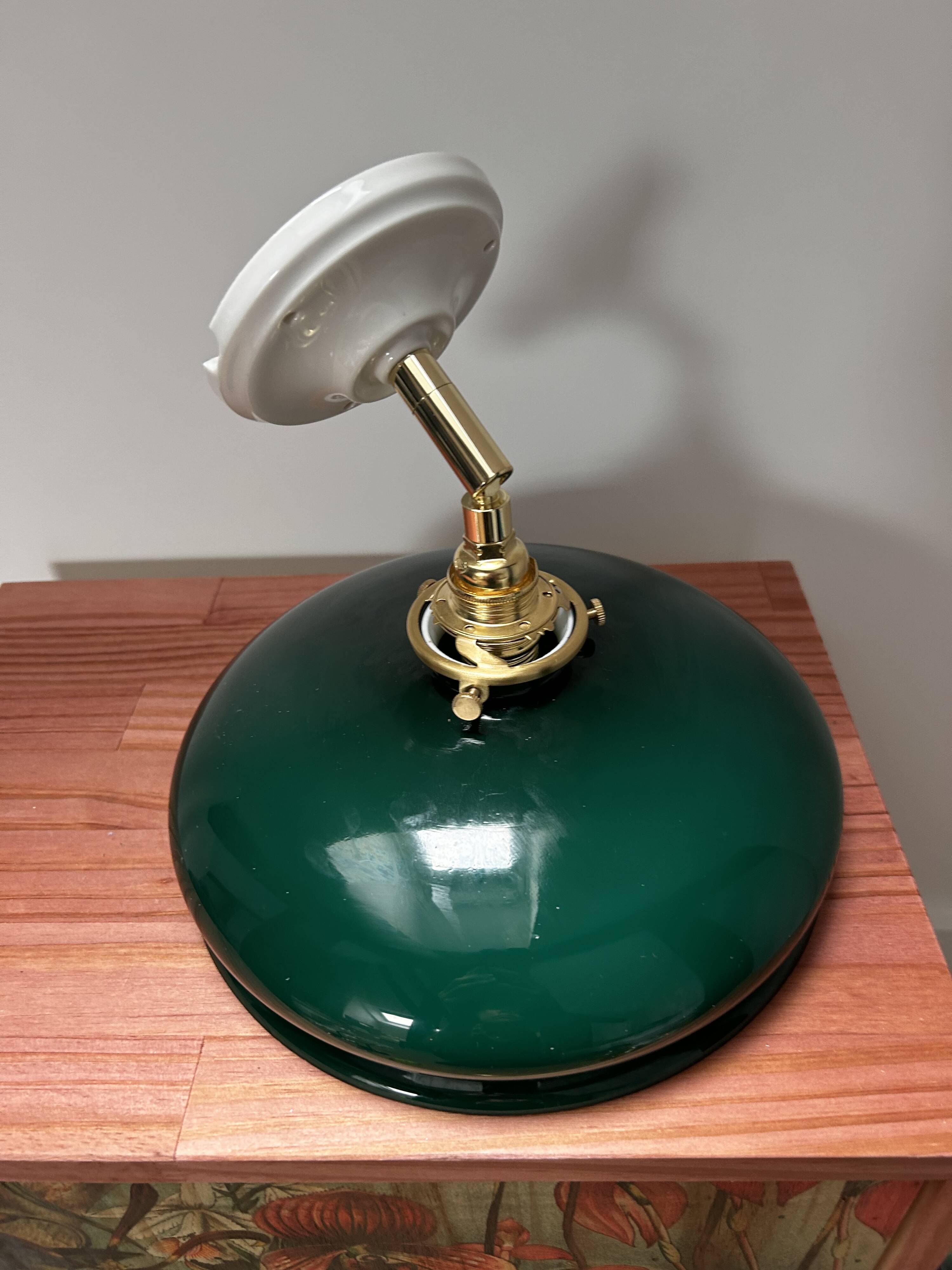 Green opaline wall light