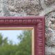Vintage wall mirror in carved wood, burgundy and gold – Art Deco style – H4
