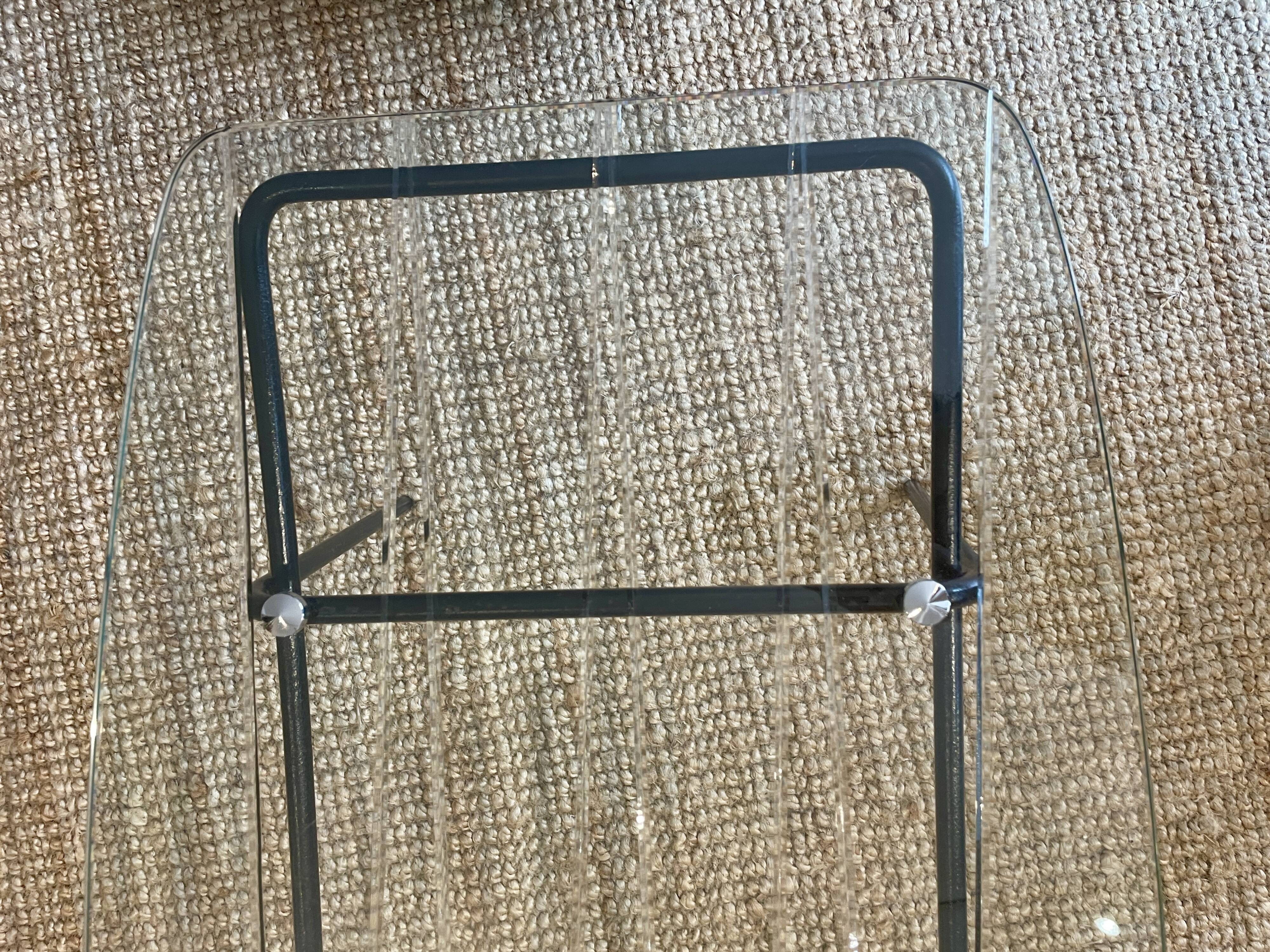 Mid-century glass and metal coffee table - 1950