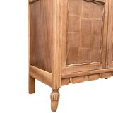 Parisian glass-fronted Art Deco wardrobe in solid raw walnut.