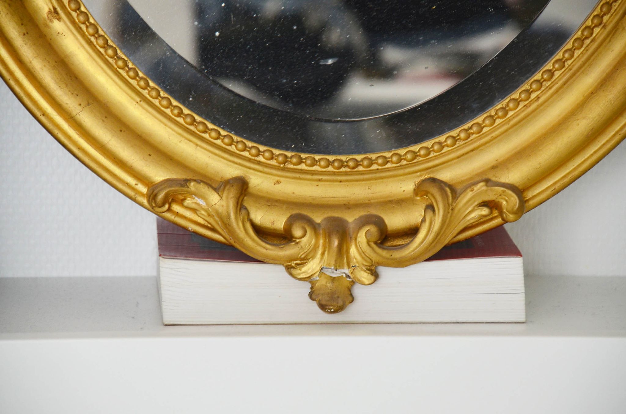 Mirror medallion Napoleon III oval 19th 90 x 60 style Louis XVI