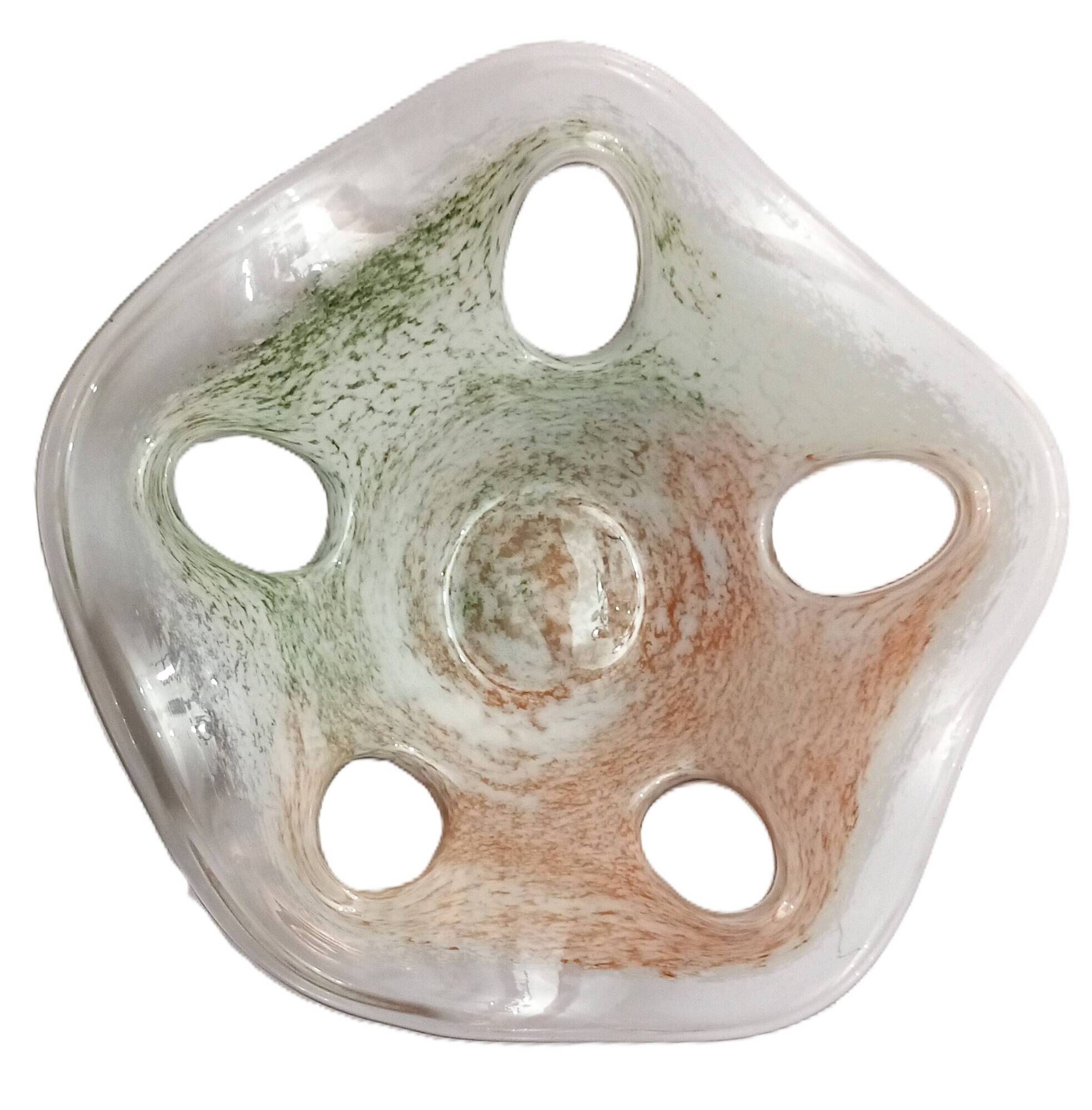 Large handcrafted glass bowl / fruit bowl / centerpiece