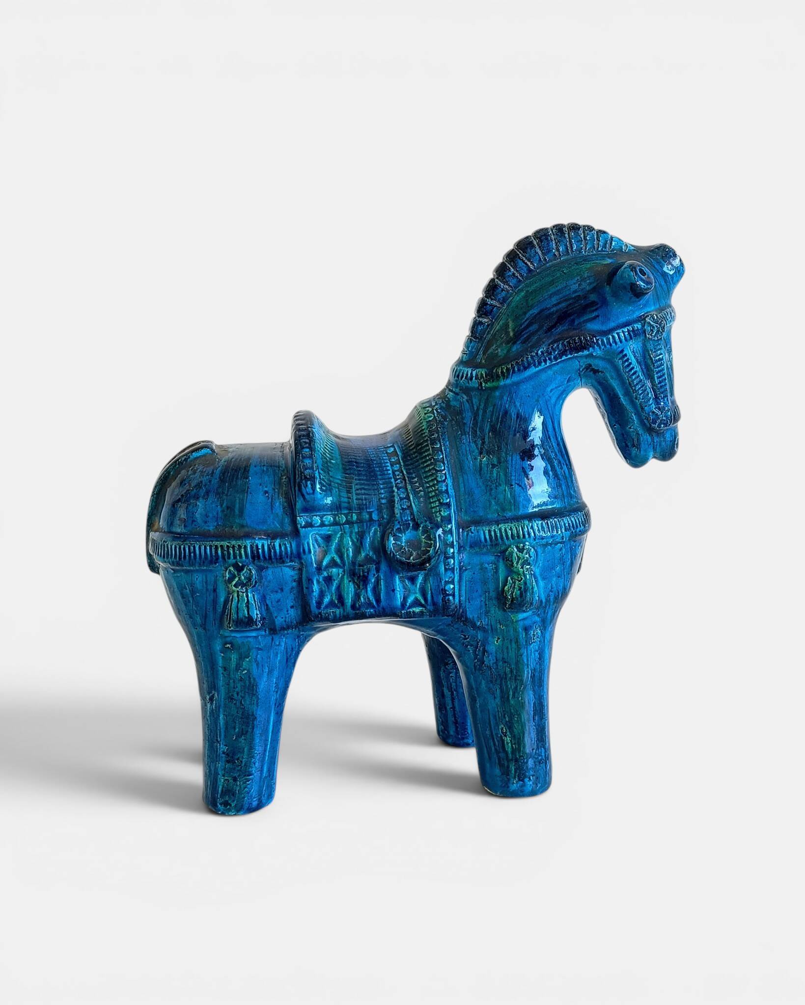 Sculpture de cheval Bitossi Rimini Blu par Aldo Londi, Italie, vers 1965
