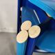 12 multicolored chairs wood and metal, 80s