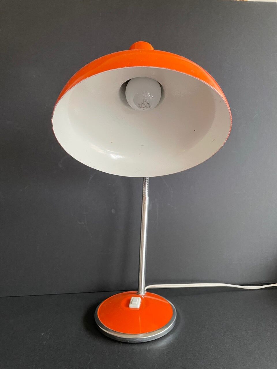 Orange desk lamp 70s