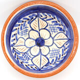 Handmade bowl with flowers in enamelled clay from Portugal