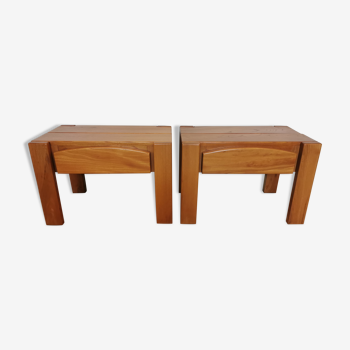 Pair of elm bedside tables Maison Regain