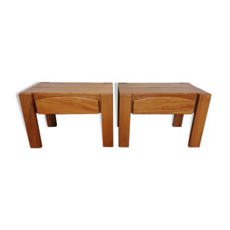 Pair of elm bedside tables Maison Regain