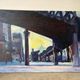 Metro Stalingrad in Paris, oil on canvas signed Patrice Landauer