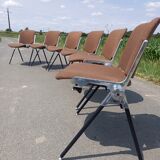 Set of 6 Italian design chairs 70s