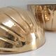 Pair of brass sconces shell shape design 80s