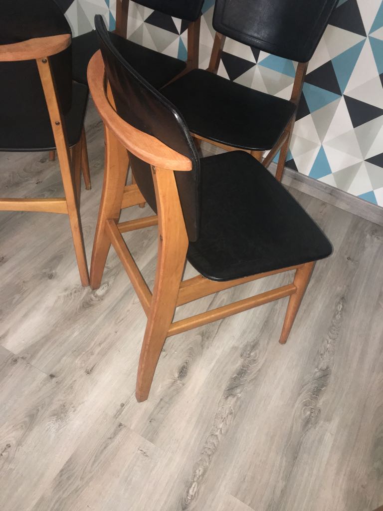 Set of 6 chairs scandinavians 1950