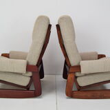 Pair of Mid-century Design Rocking Armchairs,1980's.