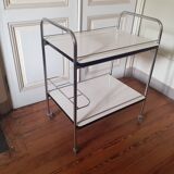 Vintage chrome metal serving trolley